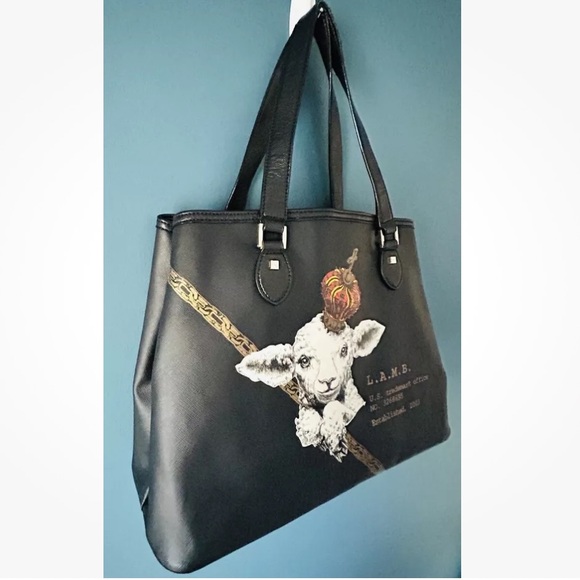 L.A.M.B. By Gwen Stefani Crown Lamb Tote Shoulder Bag Y2K Rare HTF! - Picture 3 of 16